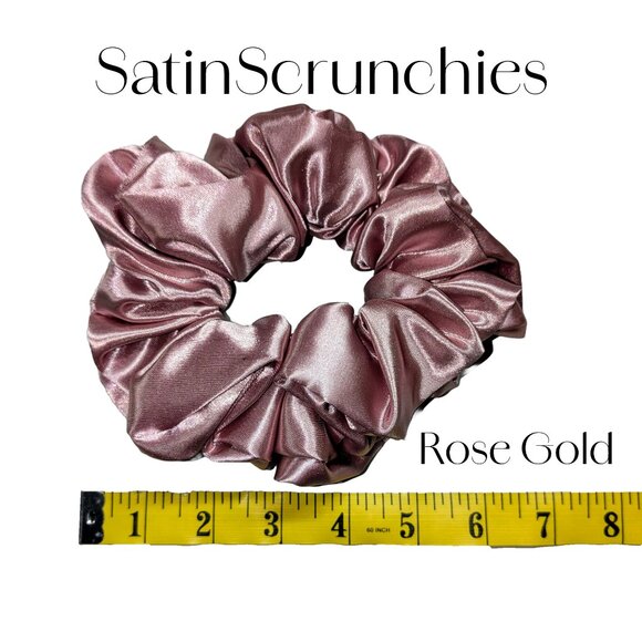Amiga Mia large rose gold satin scrunchie hand crafted - Picture 4 of 6